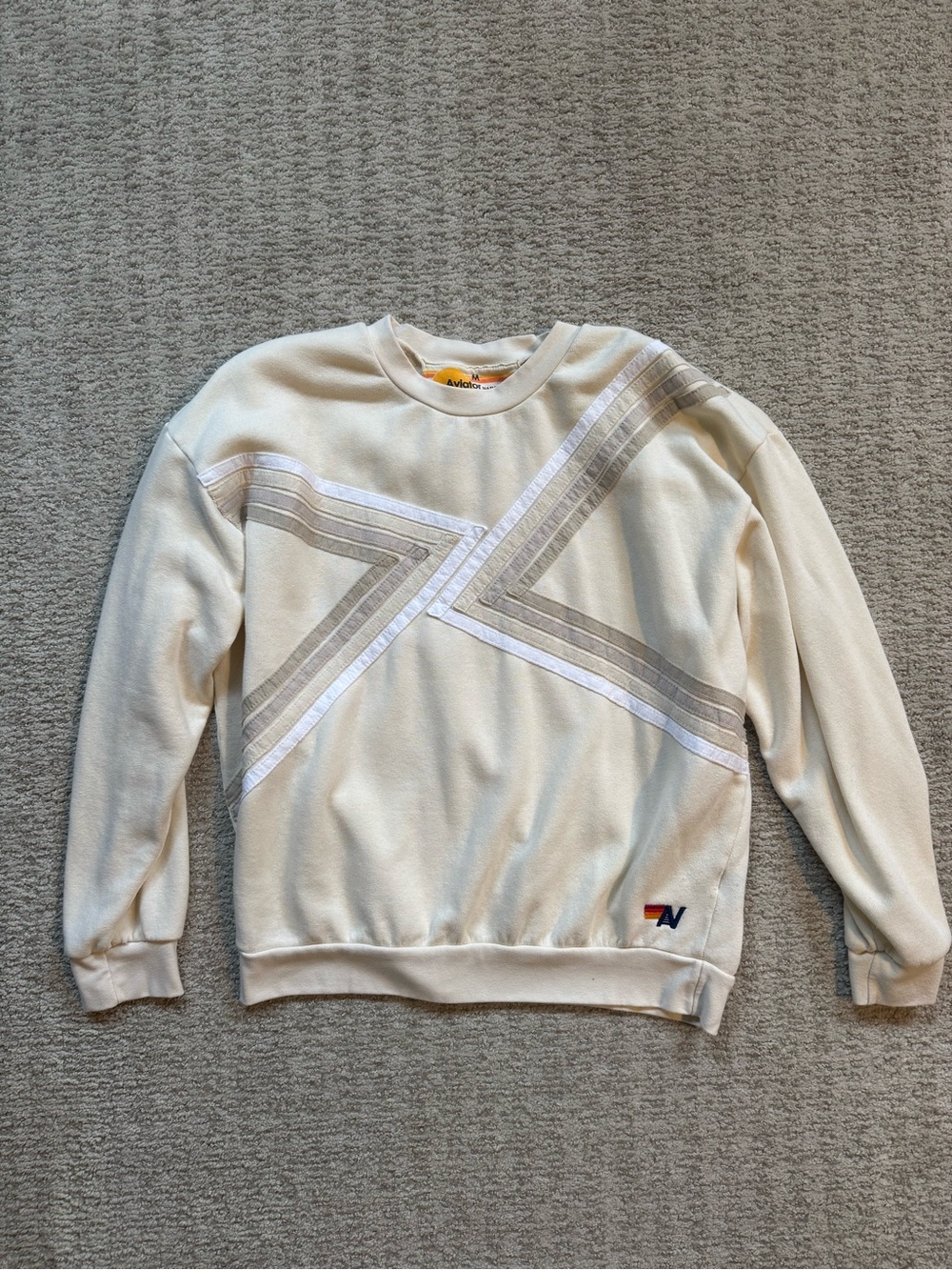 Aviator Nation Cream Blaze relaxed pullover MEDIUM - Picture 2 of 4